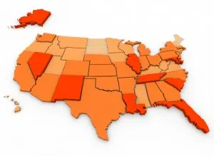 Violent Crimes Per Capita - U.S. Map